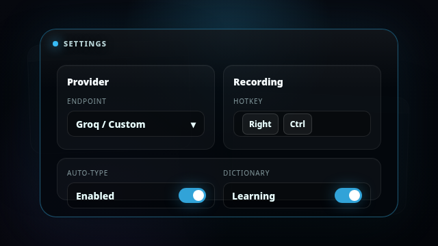 Voxis settings